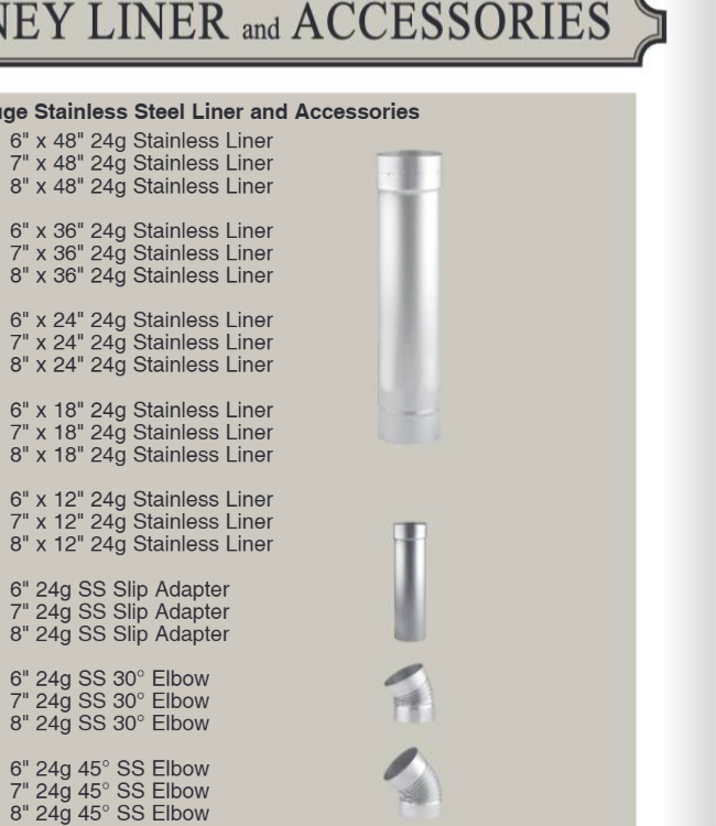 Sand Hill 6X36 24G Stainless Liner