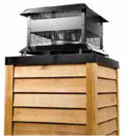 MAJ Painted Black Square Termination Cap for SL300 Series Wood Burning Pipe - Chimney Cricket