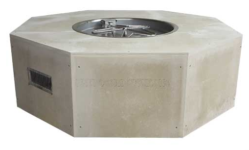 Hpc 54" Octagon Enclosure W/ 25" Diameter Stainless Steel Electronic Ignition Lp Round Bowl Insert (120vac) Complete Fire Pit Package