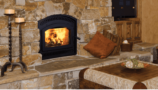 Superior EPA Certified Wood-Burning Fireplace, Front Open, Circulating, Traditional, Grey Stacked Refractory Brick, F4482 - Chimney Cricket
