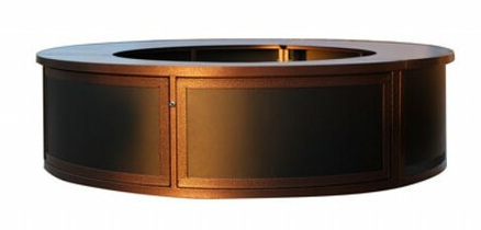 HPC 72" Black & Copper Veined Round Vented Aluminum Water Pit Enclosure w/Access Door - Chimney Cricket