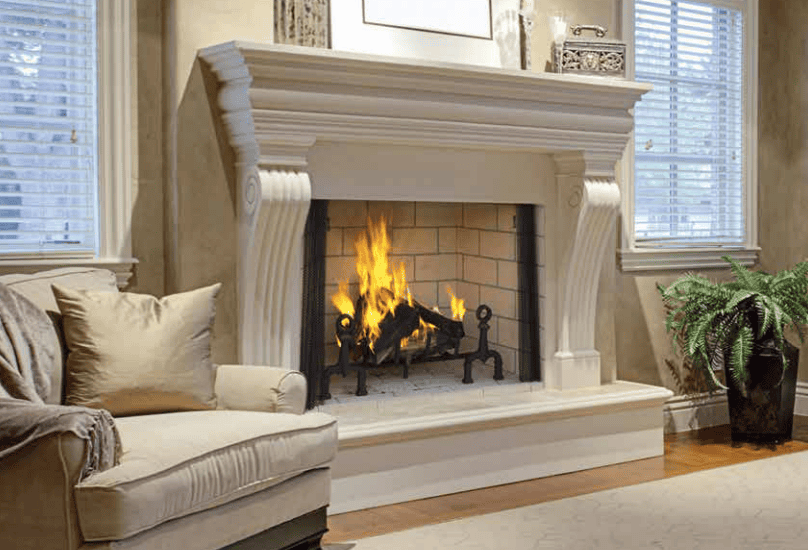 Superior 50" Masonry Wood-Burning Fireplace (Interior sold separately) F4221 - Chimney Cricket