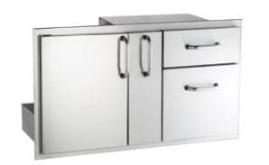 AOG 18" X 36" Single Access Storage Door with Double Drawer and Platter Storage - Chimney CricketAOG 18" X 36" Single Access Storage Door with Double Drawer and Platter Storage