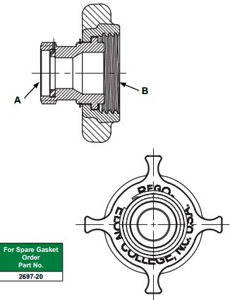 Brass Reducer Coupling, 2-1/4in FACME x 1-3/4in - Chimney CricketBrass Reducer Coupling, 2-1/4in FACME x 1-3/4in